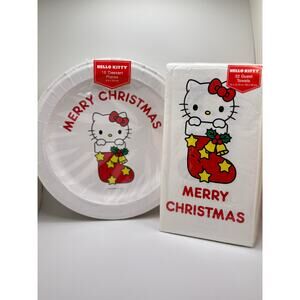 Hello Kitty Christmas Plates & Napkin Set